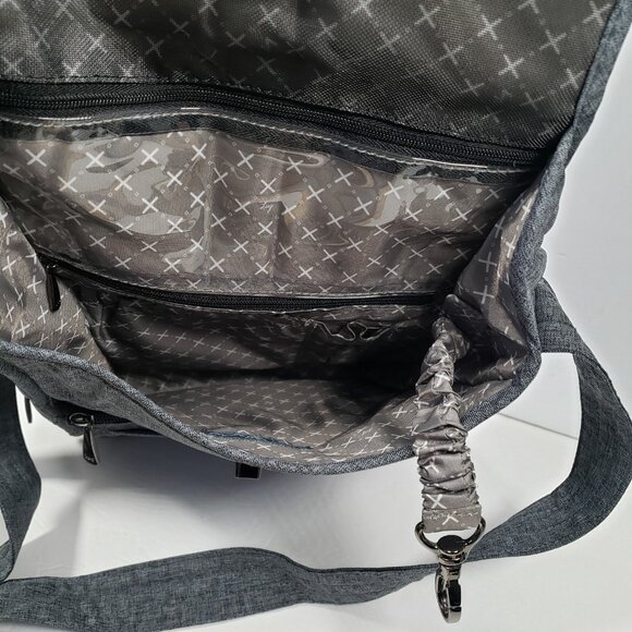 Lug Moped Purse Womens Heathered Grey Crossbody Shoulder Day Bag EUC - Picture 5 of 11